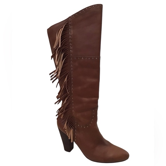 Nicole By Nicole Miller Ageless Fringed Leather Boots Size 9M - Picture 3 of 11